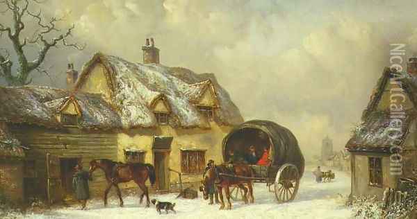 Winter Scene Oil Painting - Thomas Smythe