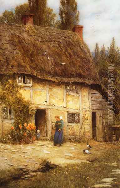 Surrey Farmhouse Oil Painting - Helen Mary Elizabeth Allingham