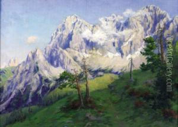 Gebirgslandschaft Oil Painting - Friedrich Meyer-Rubritius