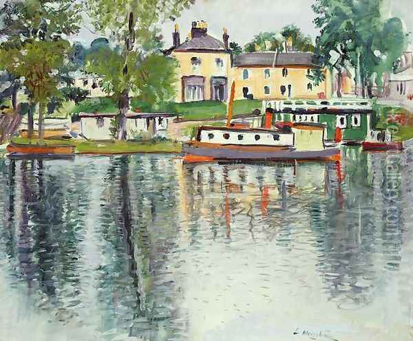 Reflections Balloch Oil Painting - George Leslie Hunter