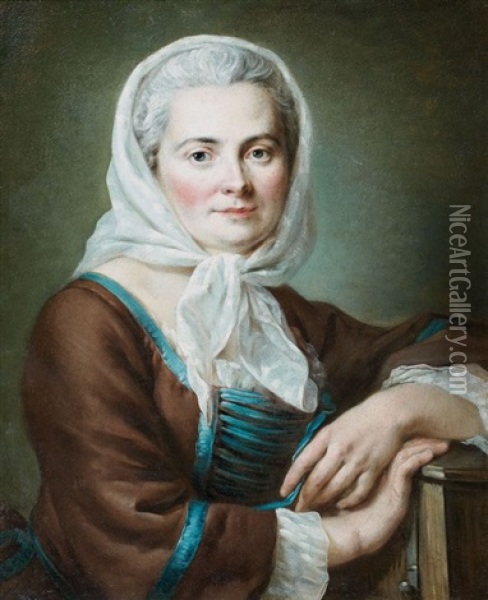 Jeune Femme En Costume De Savoyarde Oil Painting - Hubert Drouais