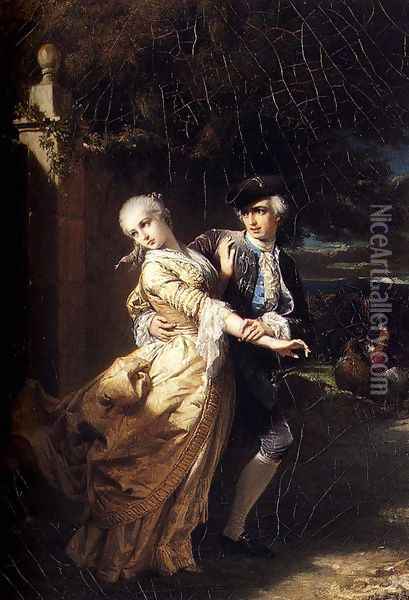 Lovelace's Kidnaping Of Clarissa Harlowe Oil Painting - Edouard Louis Dubufe