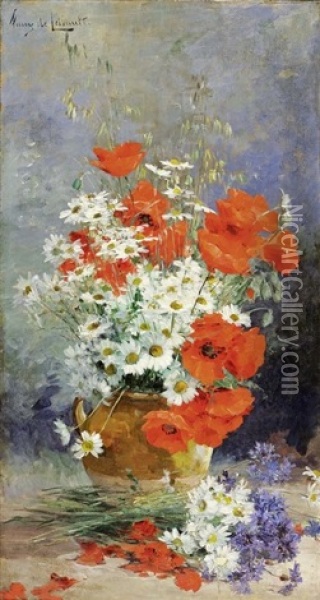 Fleurs Dans Un Pot De Terre Oil Painting - Albert Tibule Furcy De Lavault
