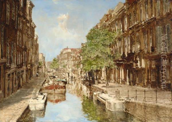 The Delftsche Vaart In Rotterdam Oil Painting - Johann Hendrik Van Mastenbroek
