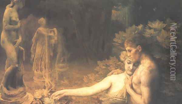 Golden Age 1897-98 Oil Painting - Janos Vaszary