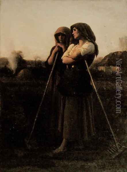 The Close of Day, 1865 Oil Painting - Jules Breton