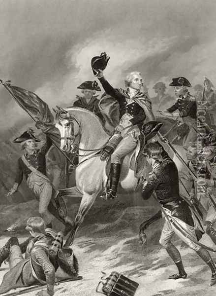 George Washington at the Battle of Princeton, January 3rd 1777, from 'Life and Times of Washington', Volume I, 1857 Oil Painting - Alonzo Chappel