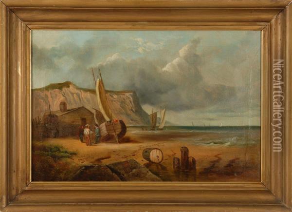 Oyster Boat Oil Painting - Samuel P. Dyke