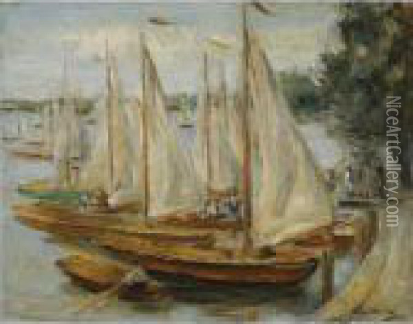 Segelboote Am Wannsee (sailing Boats On Wannsee Lake) Oil Painting - Max Liebermann