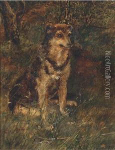 A Dog In A Wood Oil Painting - Allen Culpepper Sealey