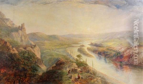 On The Rhine Oil Painting - Hesketh Bell