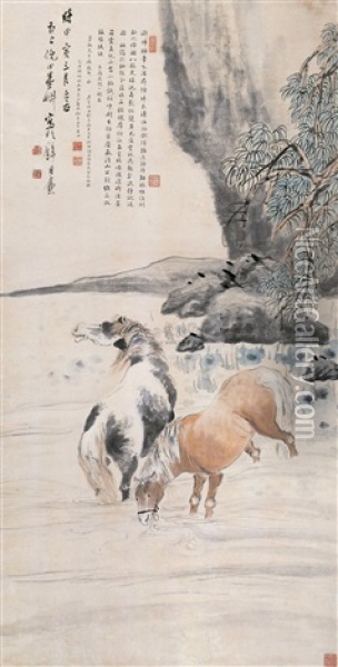 Horse Oil Painting -  Ni Tian