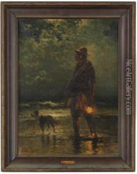 Fisherman Along The Shore Oil Painting - Edward Moran