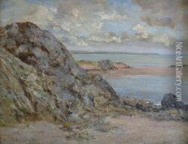 On The Solway Coast Oil Painting - Harry Mcgregor