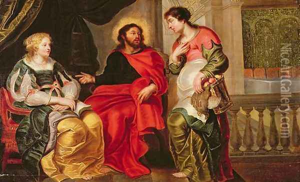 Christ in the House of Mary and Martha Oil Painting - Cornelis De Vos