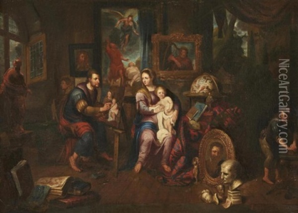 Saint Luc Peignant La Vierge Oil Painting - Gerard Thomas