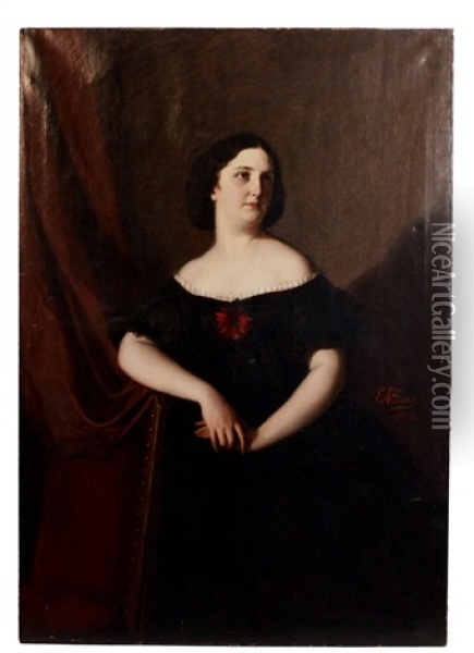 Portrait De Dame Oil Painting - Eugen von Blaas