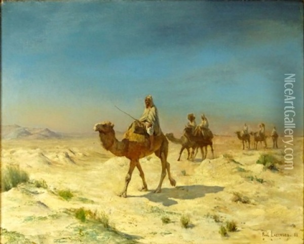 Desert Caravan Oil Painting - Paul Jean Baptiste Lazerges