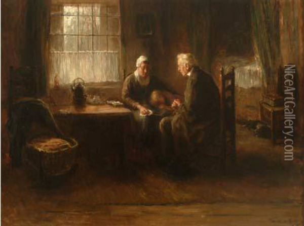 La Visite Du Docteur Oil Painting - Bernard Johann De Hoog