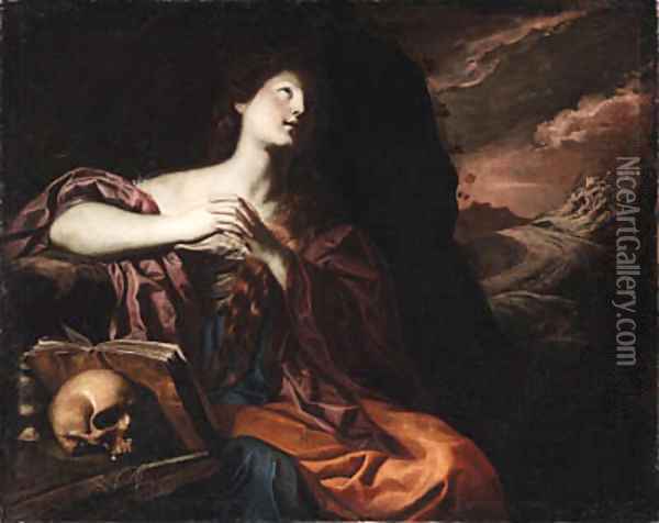The Penitent Magdalen Oil Painting - Neapolitan School