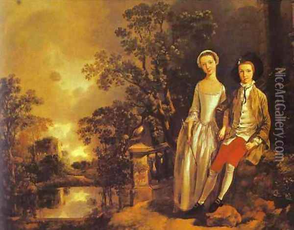 Heneage Lloyd and His Sister Oil Painting - Thomas Gainsborough