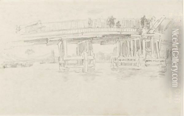 Old Battersea Bridge Oil Painting - James Abbott McNeill Whistler