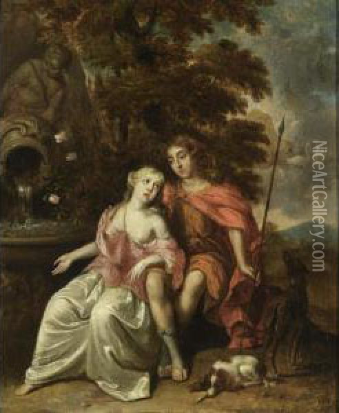 Apollo And Daphne Oil Painting - Regnier de La Haye