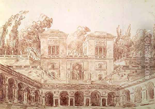 Villa Farnese, Rome Oil Painting - Hubert Robert