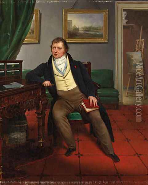 Portrait of the Artist Oil Painting - Alexandre-Franois-Louis Comte De Girardin