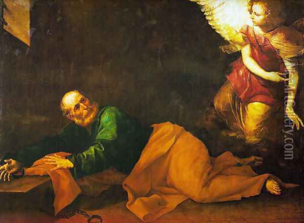 The Liberation of St. Peter Oil Painting - Jusepe de Ribera