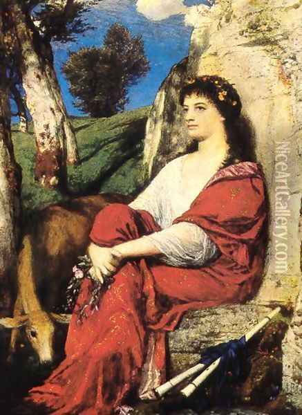 Euterpe, 1872 Oil Painting - Arnold Bocklin