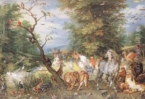 The Animals Entering the Ark Oil Painting - Jan The Elder Brueghel