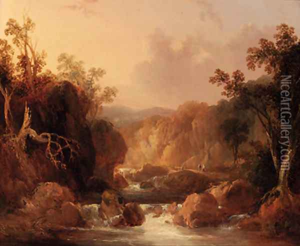 The River Dargle, Wicklow, Ireland Oil Painting - William Joseph Shayer
