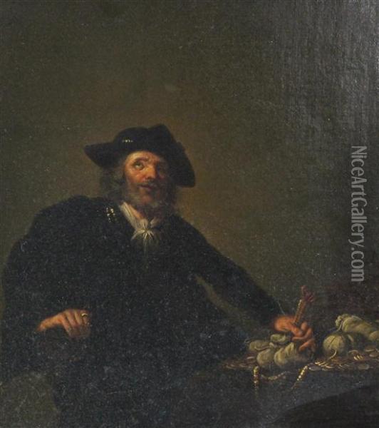 Portrait Of A Money Lender Oil Painting - Daniel De Koninck