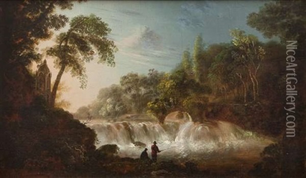 Figures By A Weir Oil Painting - William Sadler the Younger
