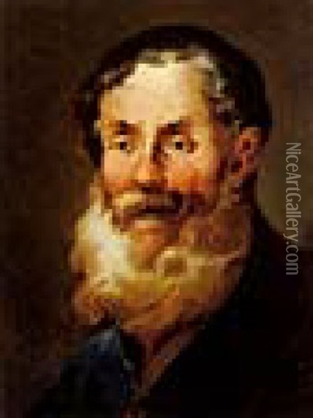 Bildnis Eines Bartigen Mannes Mit Zahnlucken Oil Painting - Tiberius Dominikus Wocher