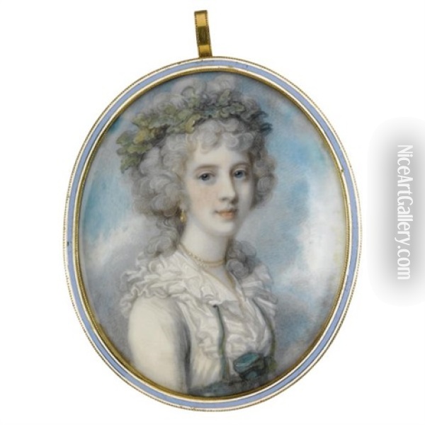 Portrait Of Susan, Marchioness Of Blandford, Later Duchess Of Marlborough Oil Painting - Richard Cosway