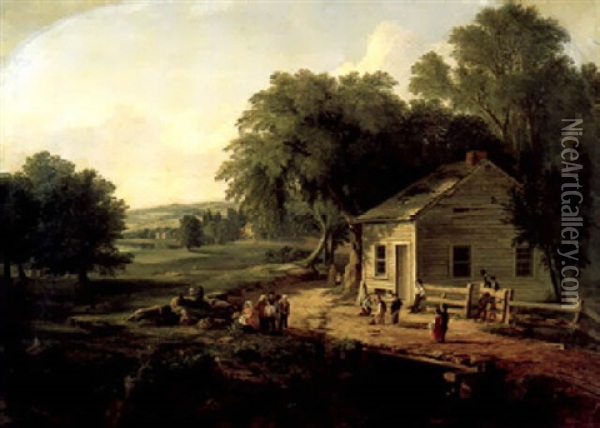 The Old School House Oil Painting - James McDougal Hart