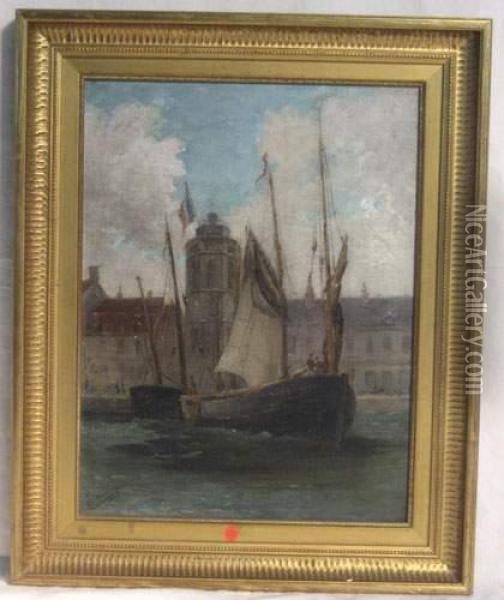  Le Bateau Quittant Le Port  Oil Painting - Camille Emile Dufour