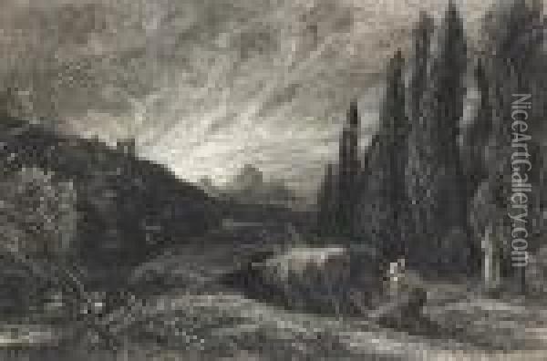 The Early Ploughman Oil Painting - Samuel Palmer
