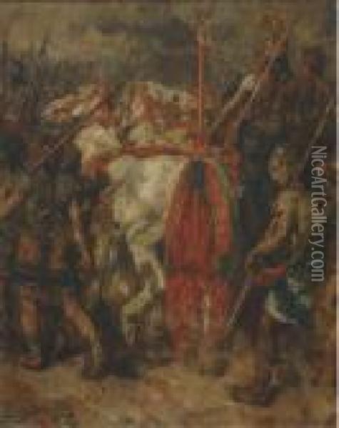 A Chariot Of War Oil Painting - Johannes Hendrikus Jurres