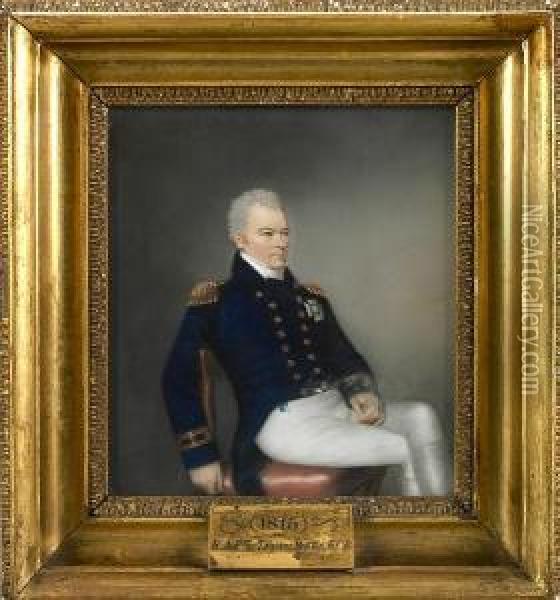 A Portrait Of Rear Admiral Sir Thomas Byam Martin Oil Painting - Ellen Wallace Sharples