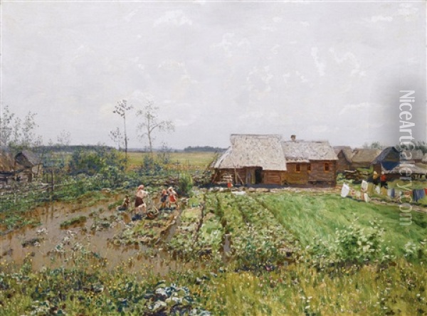 After The Rain Oil Painting - Nikolai Nikanorovich Dubovskoy