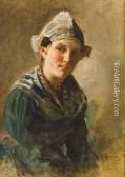Kvinna I Hembygdsdrakt Oil Painting - Ferdinand Fagerlin