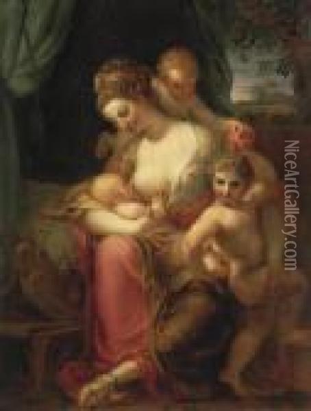 The Madonna And Child With Putti Oil Painting - Correggio, (Antonio Allegri)