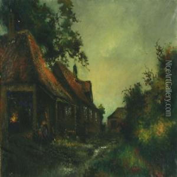 Landscape Withsmithy Oil Painting - Ove Svenson