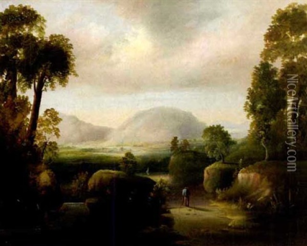 Pastoral Landscape Oil Painting - John Rubens Smith