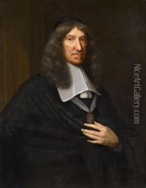 Portrat Des Pieter Van Loon Mit Gedenkmedaillon Oil Painting - Bernard Vaillant