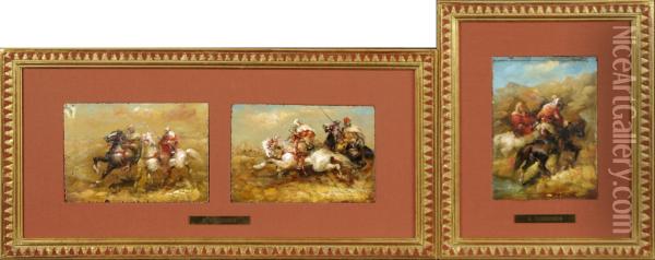 Cavaliers Arabes Oil Painting - Gustave Flasschoen