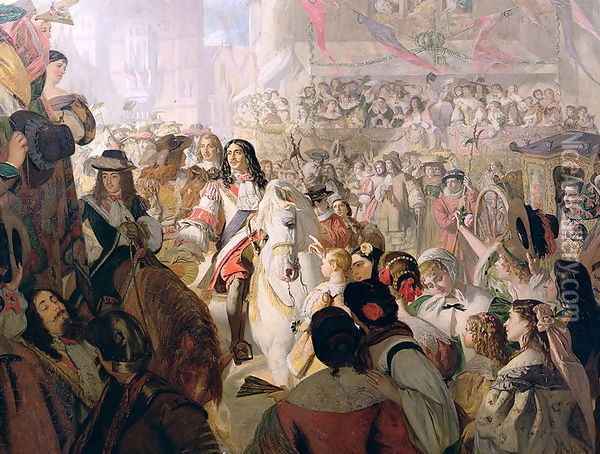 The Return of Charles II (1630-85) to Whitehall in 1660, 1867 Oil Painting - Alfred Barron Clay